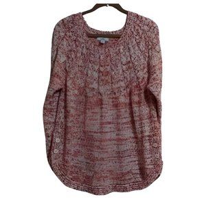 Croft & Barrow Long Sleeve Scoop Neck Pullover Sweater Multi Colored PXXL